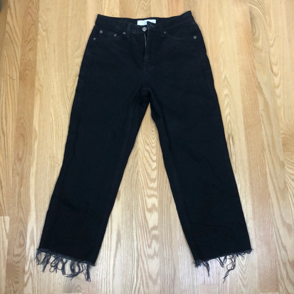 TopShop Black Denim Jeans Straight Cut - Size Petite 26W